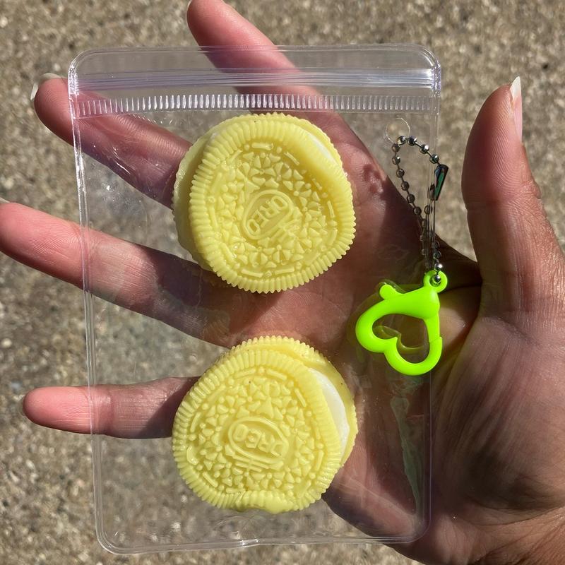 THIN MINI Cookie pack keychain pouch Taba squishy fidget decompression sensory desk toy for stress & anxiety relief- novelty gift for kids & adults