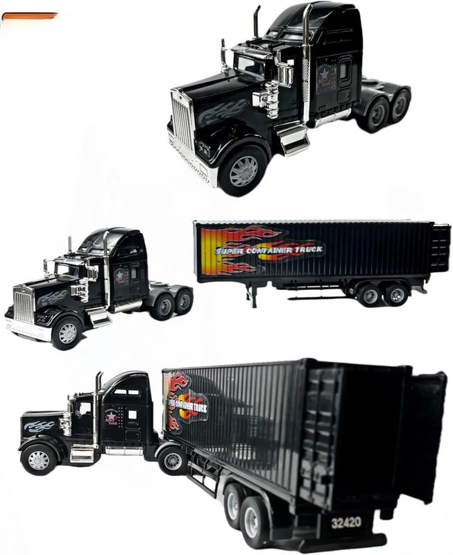 - Heavy Duty Tractor Trailer Cargo Transporter with Remote-Controlled Cargo Hold