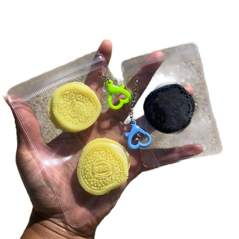 THIN MINI Cookie pack keychain pouch Taba squishy fidget decompression sensory desk toy for stress & anxiety relief- novelty gift for kids & adults