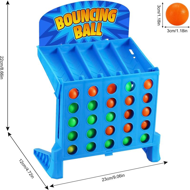 Bounce Ball Game Family Party Games, Linking 4 Shots Game, Bounce Off Party Game Jumping Ball Tabletop Game for Kids, 4 in a Row Parent-Child Interaction Board Game Educational Toy for Family Travel Outdoor