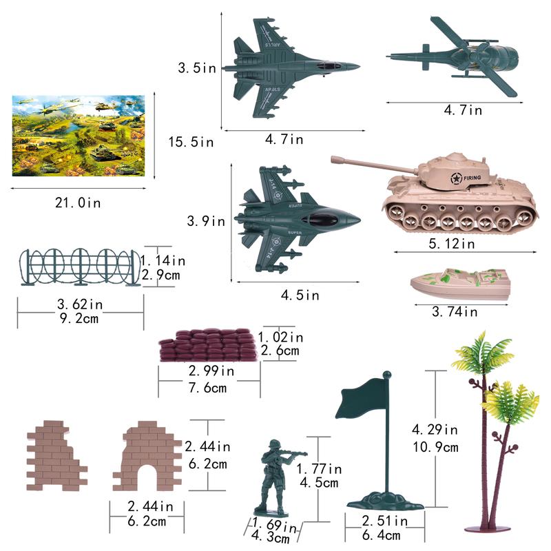 180PCS Army Men Action Figures Set with Map & Military Vehicles Playset for Kids Army Soldier Toys