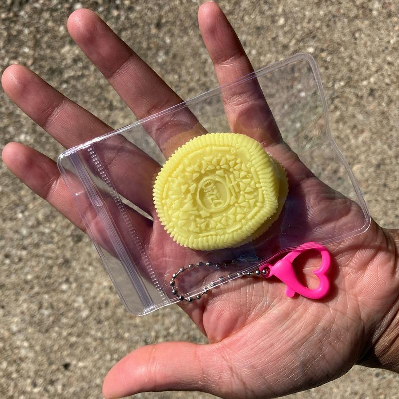 THIN MINI Cookie pack keychain pouch Taba squishy fidget decompression sensory desk toy for stress & anxiety relief- novelty gift for kids & adults