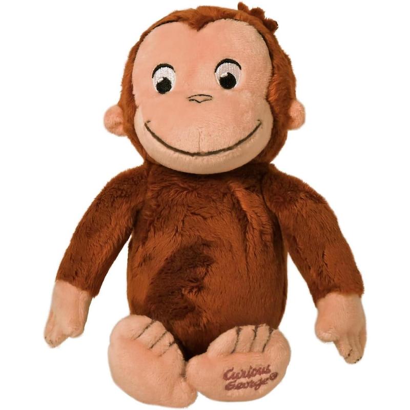 KIDS PREFERRED Curious George Monkey Stuffed Animal Plush Toys Soft Cutest Cuddle Plushie Gifts for Baby and Toddler Boys and Girls - 8 Inches