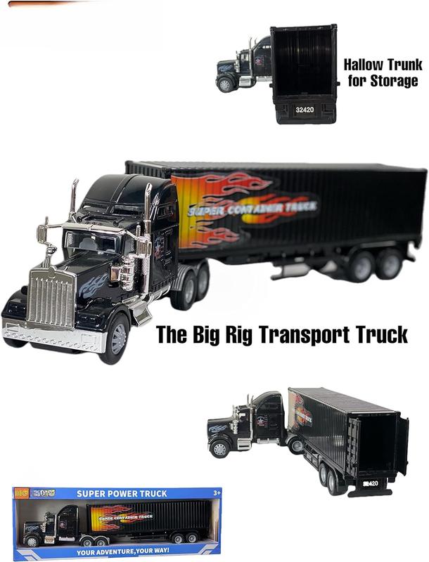 - Heavy Duty Tractor Trailer Cargo Transporter with Remote-Controlled Cargo Hold