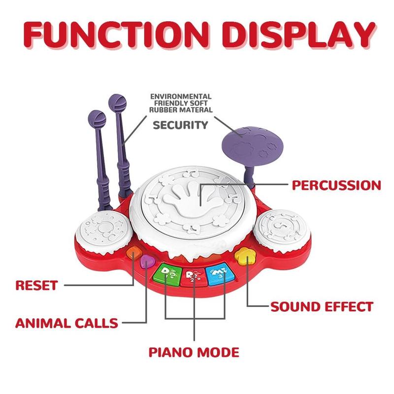 Montessori Toys, Multi-functional Musical Toys for Kids, Drum Set Musical Toy Set for Christmas Birthday Gifts for Your Little