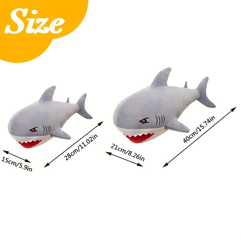 LED Glowing Shark Design Plush Toy, 1 Count Cute Shark Stuffed Toy, Bedroom Bedside Ornament, Perfect for Birthdays, Festival