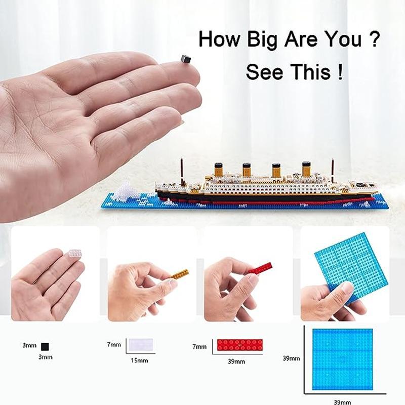 3D Cruise Ship Micro Mini Building Block (1 Set), Ship Model Building Block Assembly Toy, High Difficulty Giant Cruise Ship For Gift Giving