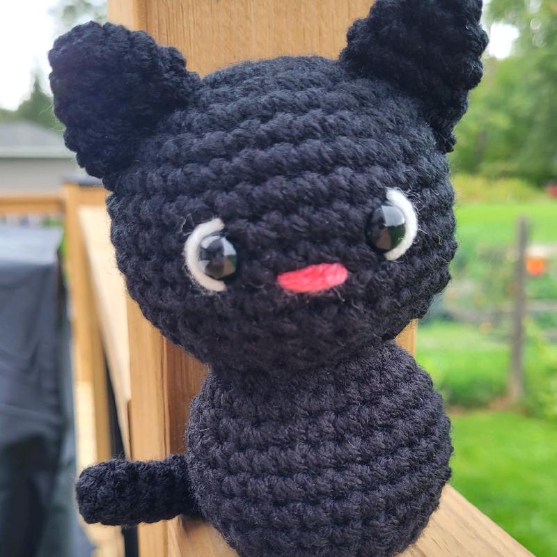 Lucky Black Crochet Cat