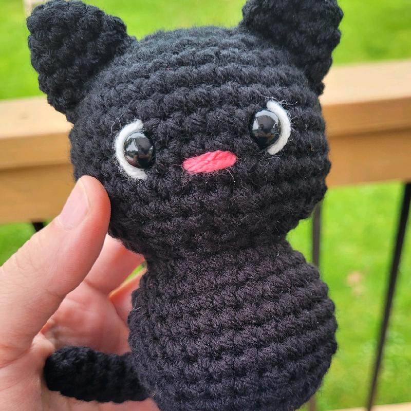 Lucky Black Crochet Cat