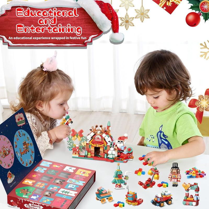 Christmas Block Toys, 2024 Advent Calendar Blind Boxes, Educational toys for children, boys, girls and teenagers, 24 Days Christmas Countdown Calendar, Christmas Party Favors, Surprise Xmas Gift Box, Holiday Gifts for Kids from Mom and Dad