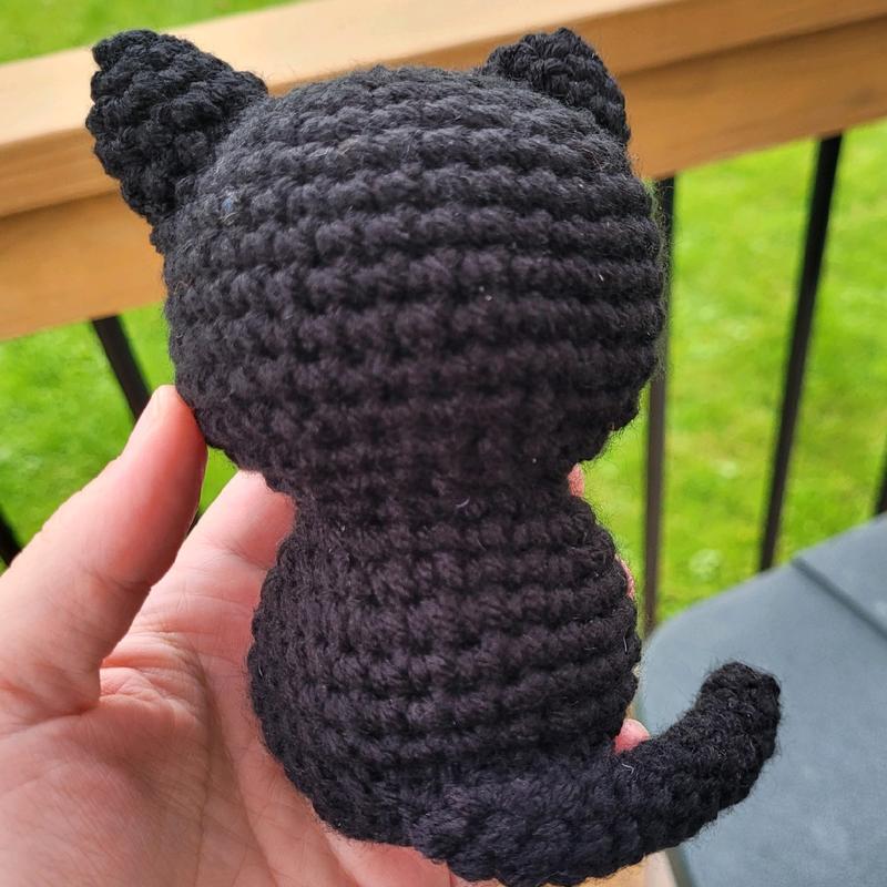 Lucky Black Crochet Cat