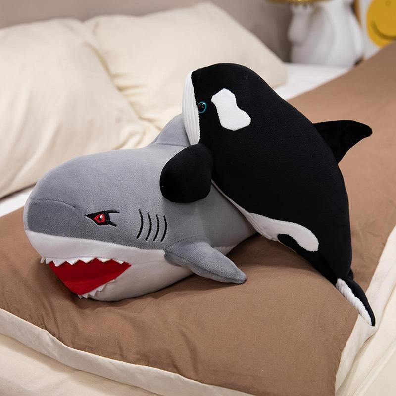 LED Glowing Shark Design Plush Toy, 1 Count Cute Shark Stuffed Toy, Bedroom Bedside Ornament, Perfect for Birthdays, Festival