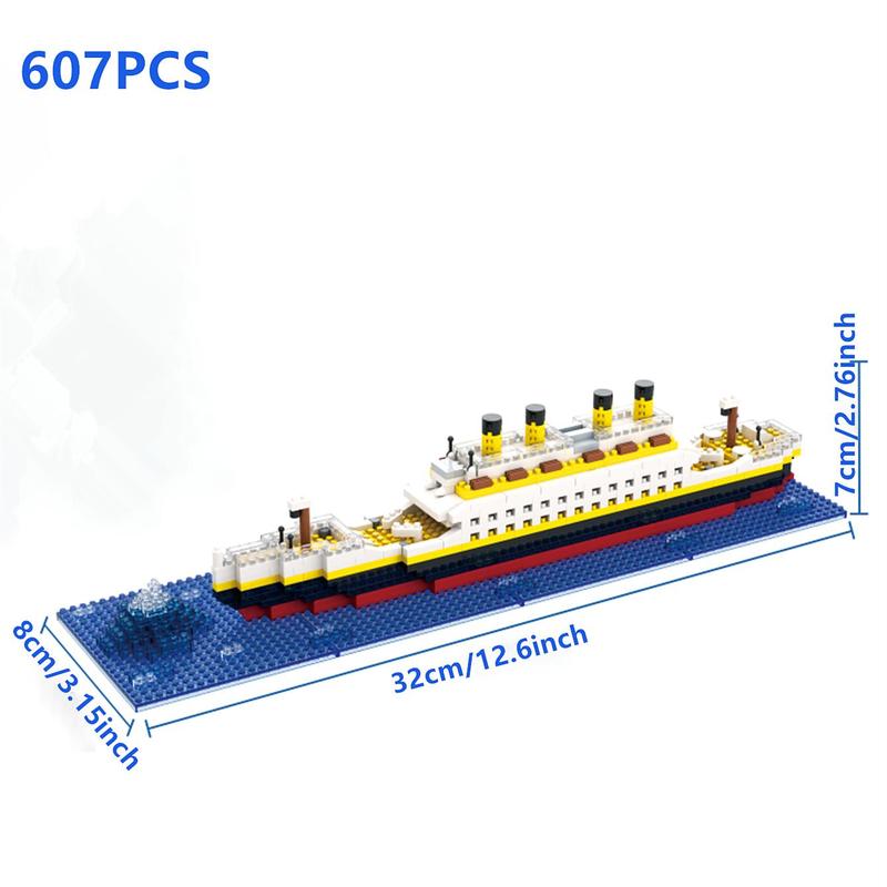 3D Cruise Ship Micro Mini Building Block (1 Set), Ship Model Building Block Assembly Toy, High Difficulty Giant Cruise Ship For Gift Giving