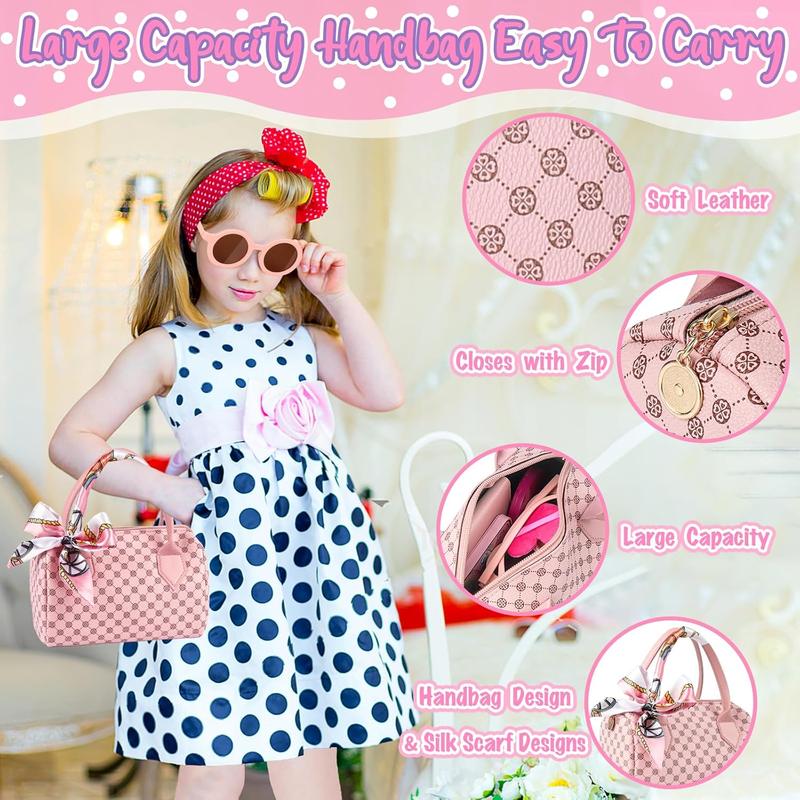 Christmas Gift for Little Girls - 32PCS Toddler Purse with Pretend Makeup, Phone, Wristwatch, and Silk Scarf