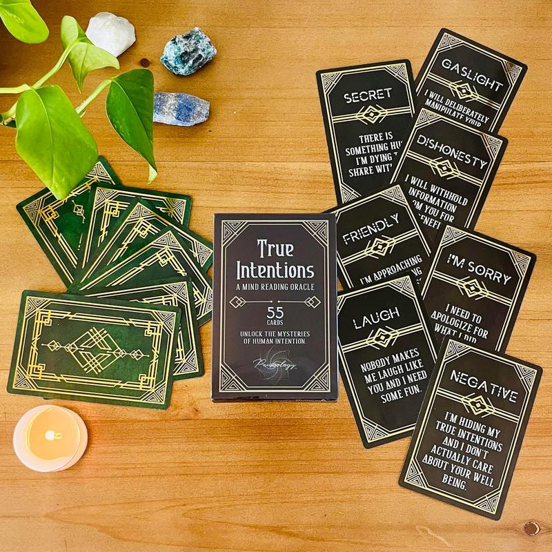 True Intentions: A Mind Reading Oracle Card Deck - 55 Intuitive Psychic Palm Sized Cards with Meanings on Them to Uncover Hidden Motives and Truths for Advanced to Beginners, Medium