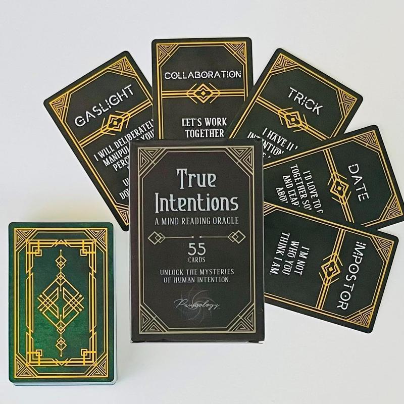 True Intentions: A Mind Reading Oracle Card Deck - 55 Intuitive Psychic Palm Sized Cards with Meanings on Them to Uncover Hidden Motives and Truths for Advanced to Beginners, Medium