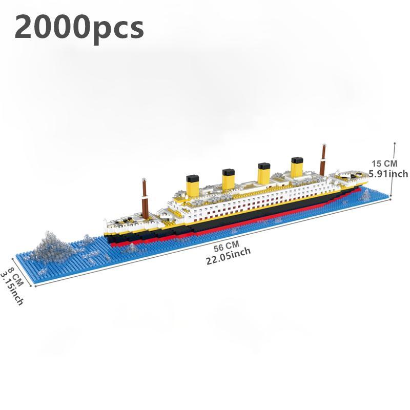 3D Cruise Ship Micro Mini Building Block (1 Set), Ship Model Building Block Assembly Toy, High Difficulty Giant Cruise Ship For Gift Giving