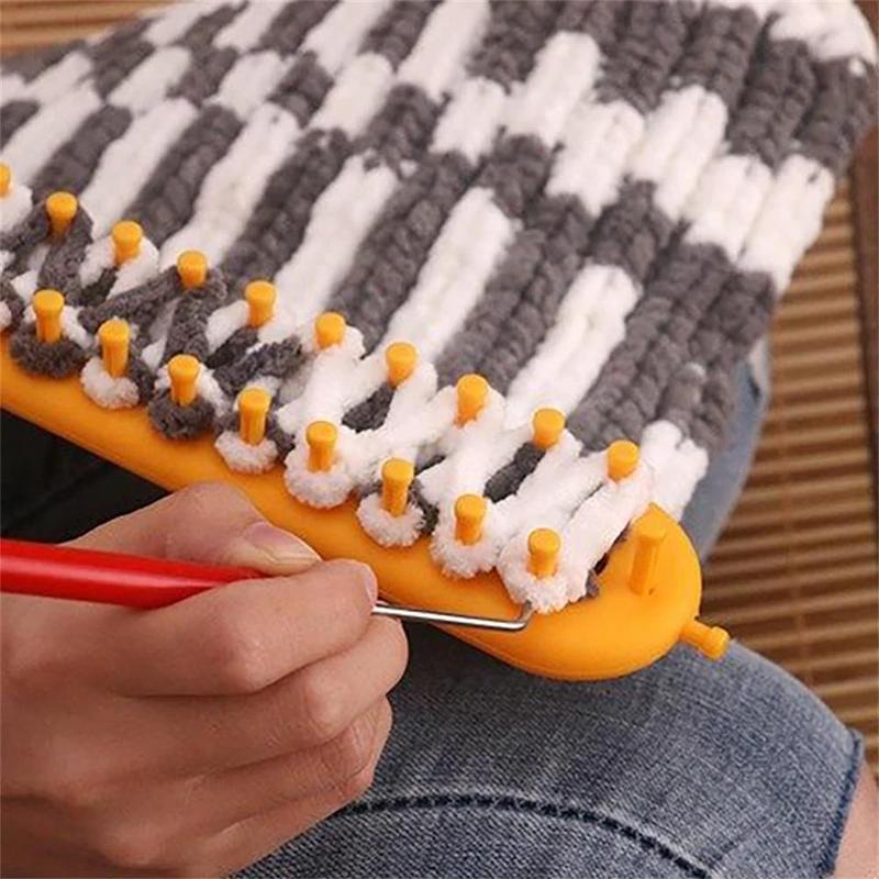 Knitting Loom, 1 Count DIY Craft Plastic Pompom Sock Hat Shawl Stitching Tool, Scarves Maker Crochet Bobbin Winder for Indoor & Outdoor