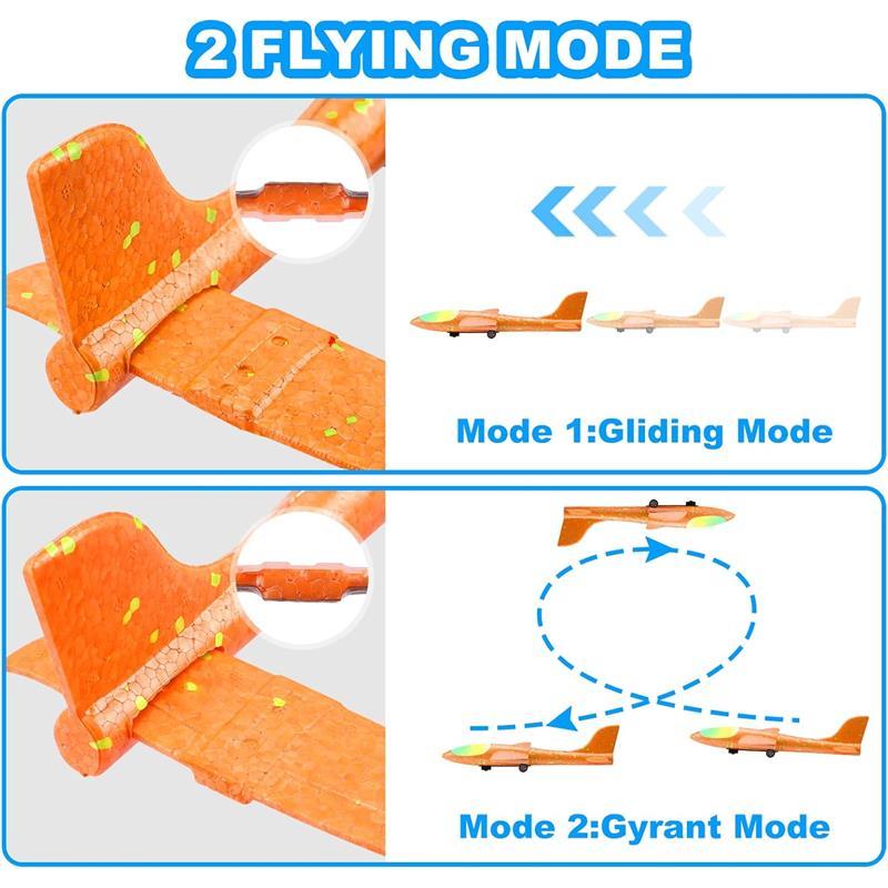 3 Pack LED Foam Glider Catapult Plane Toy for Boys - 13.2'' Outdoor Flying Toys Birthday Gifts for Boys Girls 4-12 Year Old