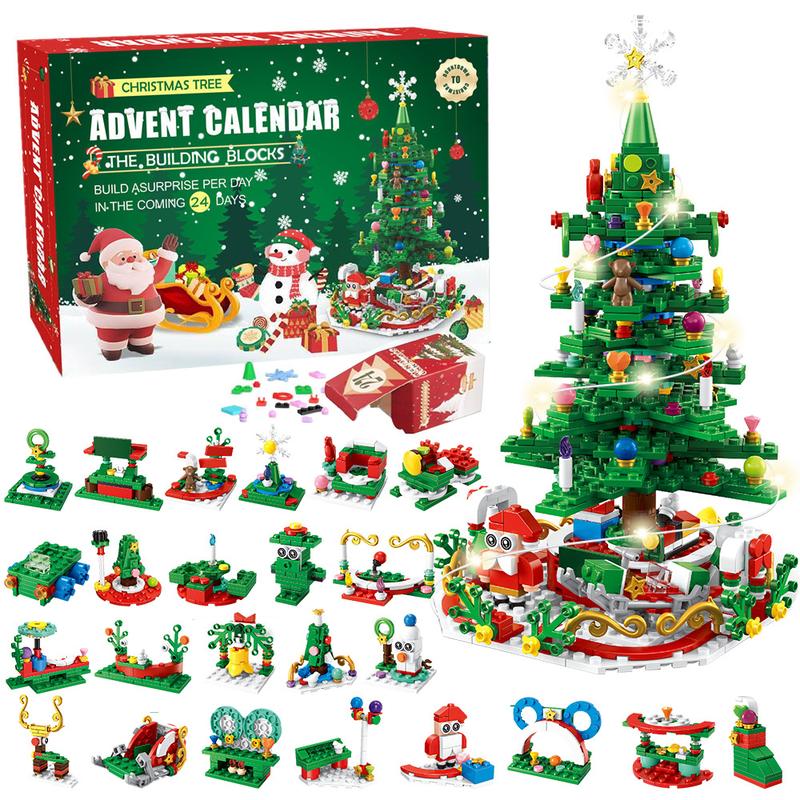 Christmas Block Toys, 2024 Advent Calendar Blind Boxes, Educational toys for children, boys, girls and teenagers, 24 Days Christmas Countdown Calendar, Christmas Party Favors, Surprise Xmas Gift Box, Holiday Gifts for Kids from Mom and Dad