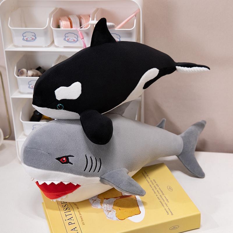 LED Glowing Shark Design Plush Toy, 1 Count Cute Shark Stuffed Toy, Bedroom Bedside Ornament, Perfect for Birthdays, Festival