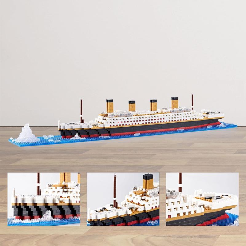 3D Cruise Ship Micro Mini Building Block (1 Set), Ship Model Building Block Assembly Toy, High Difficulty Giant Cruise Ship For Gift Giving