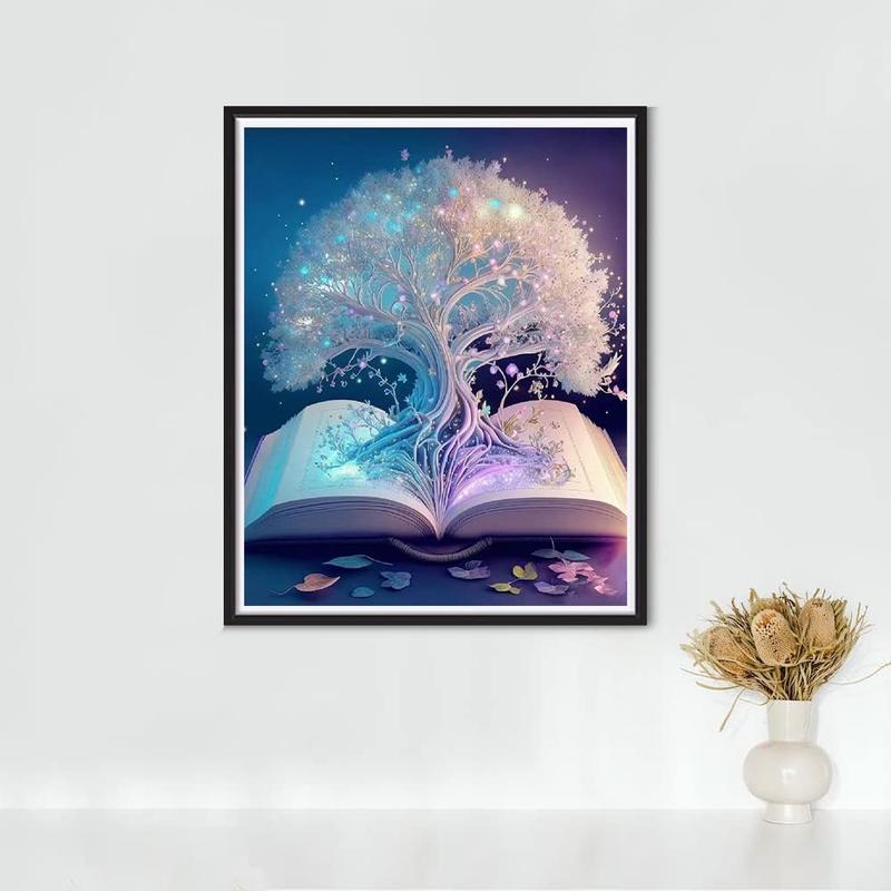 5D Diamond Painting Kits for Adults Diamond Art White Tree of Life Full Drill Crystal Rhinestone Embroidery Craft Kits Home Wall Decor Gifts, 15.7x19.7inch