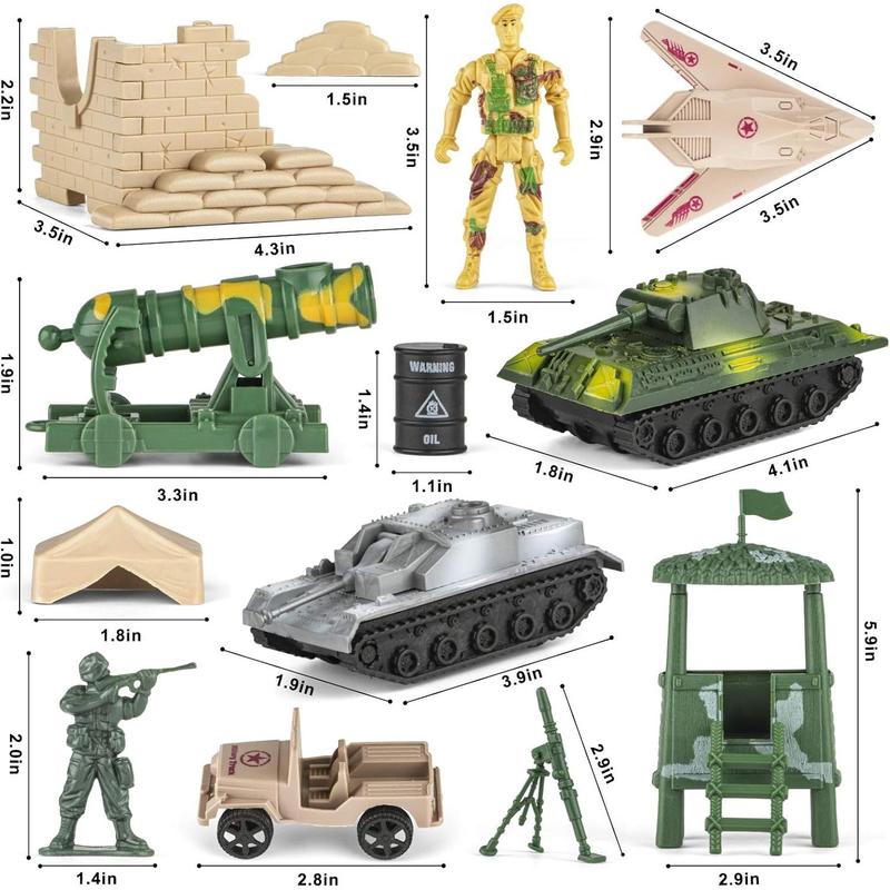 Army Men Toys for Boys 8-12, Military Soldier Army Base 160 Pcs Set Including WW2 Khaki Green Plastic Army Men Figure and Accessories with Handbag for Kid Boy Toddler Age 6-12 8-12