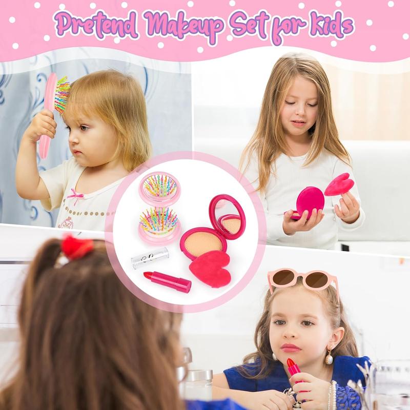 Christmas Gift for Little Girls - 32PCS Toddler Purse with Pretend Makeup, Phone, Wristwatch, and Silk Scarf