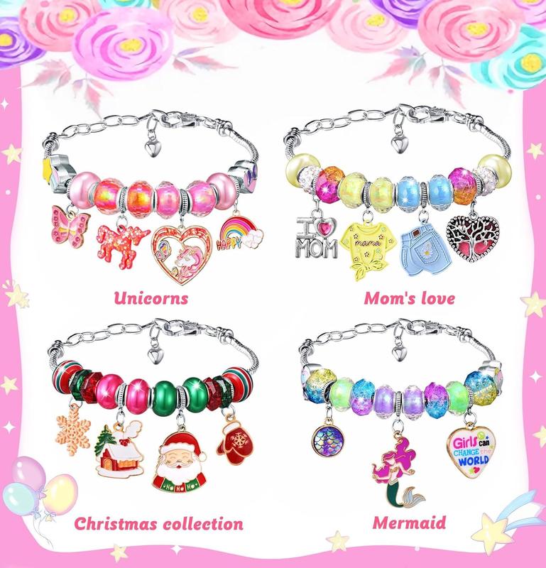 Girls Charm Bracelet Making Kit - Unicorn  Supplies Make Set DIY Art Craft Set Charm Bracelets Kits Creative Birthday Gifts for   6 7 8 9 10 11 12 Year Old Girl Little  Girl Toys