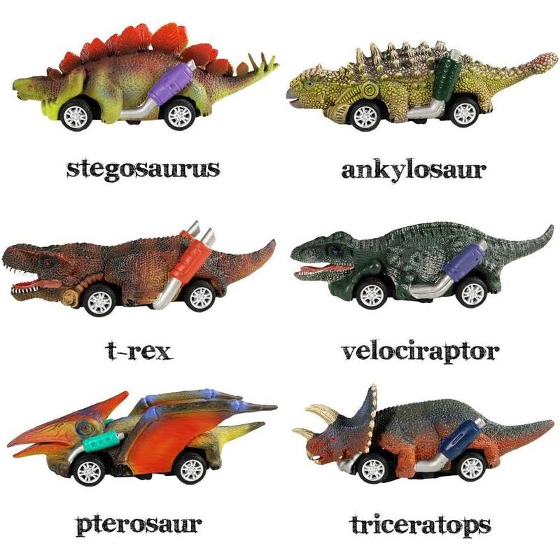 Dinosaur Toy Pull Back Cars,6 Pack Dino Toys for 3 Year Old Boys Girls,Boy Toys Age 3,4,5 and Up,Pull Back Toy Cars,Dinosaur Games with T-Rex