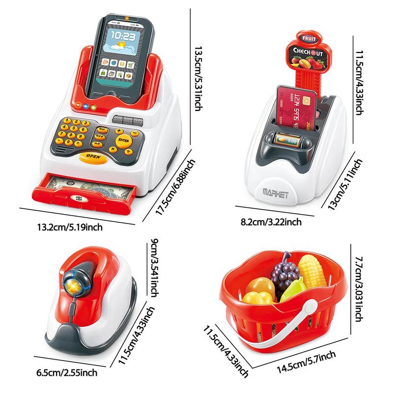 Cash Register Toy, 1 Box Pretend Play Cash Register Toy, Simulation Cash Register Toy, Pretend Play Toy for Kids