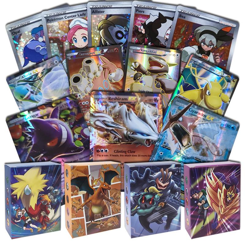 60Pcs Box Pocket Super Rare Monster Card Bundle Vmax GX EX Energy Trainer MEGA Holographic Game Battle Card Kids Toys