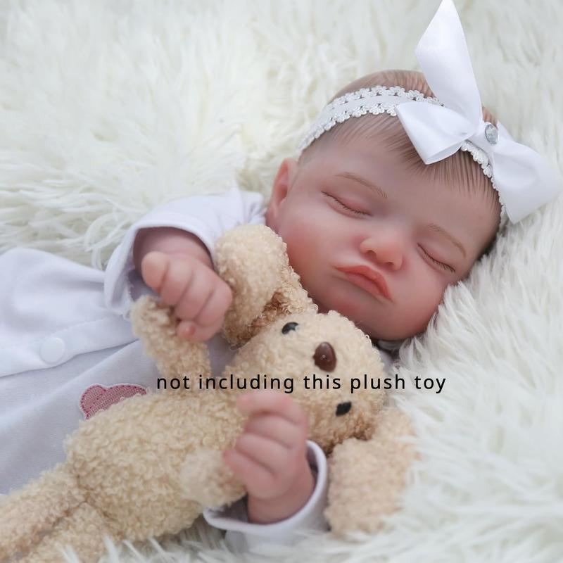 19inch 48cm Reborn Baby Doll - Soft Silicone Body, Realistic Blood Vessels, Cloth Body, 3D-Paint Skin Art, Lifelike Handmade Newborn Bebe, Ideal Birthday Toy, Halloween, and Christmas Gift