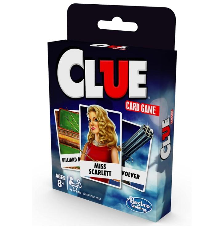 Hasbro Gaming Clue Card Game,3-4 Player Strategy Game,Travel Games,Christmas Stocking Stuffers for Kids Ages 8 and Up