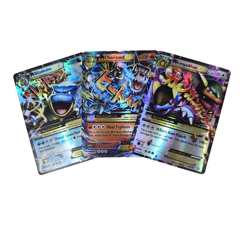 60Pcs Box Pocket Super Rare Monster Card Bundle Vmax GX EX Energy Trainer MEGA Holographic Game Battle Card Kids Toys