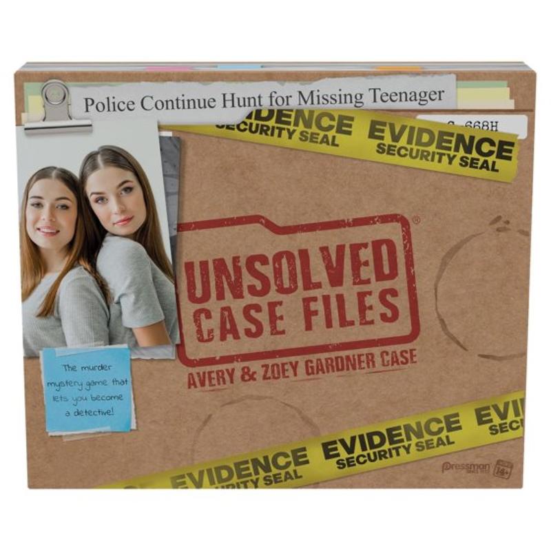 Pressman Toys Unsolved Case Files: Avery & Zoey Gardner - Crime Solving Party Game for Ages 14+