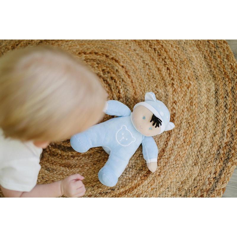 My First Baby Boy Doll in Blue with Rattle