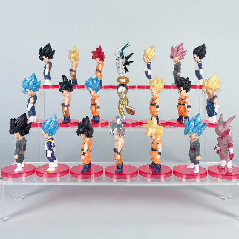 3inch Dragon Goku Gohan Statues Set, Anime Theme Cute Ornaments of Frieza Cell, Cartoon Vegeta Cake Toppers Desk Decorations