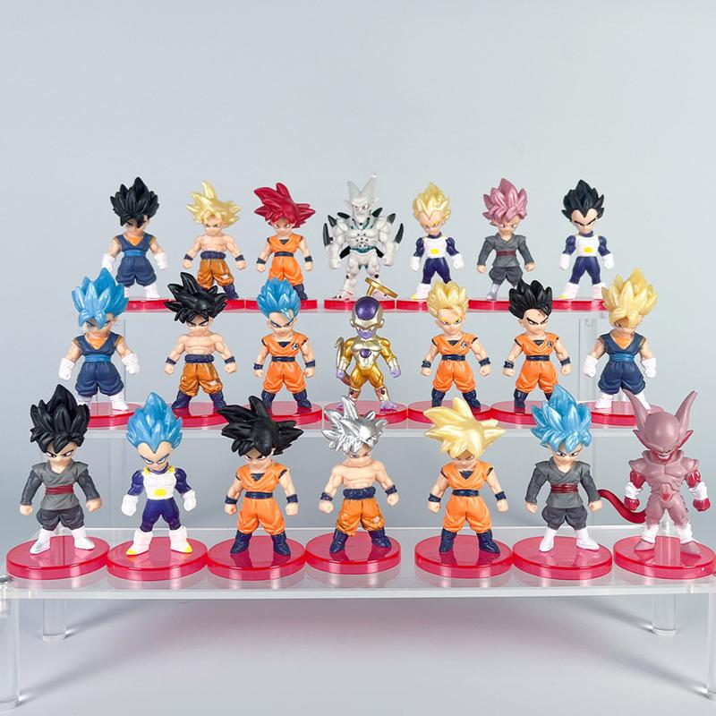 3inch Dragon Goku Gohan Statues Set, Anime Theme Cute Ornaments of Frieza Cell, Cartoon Vegeta Cake Toppers Desk Decorations