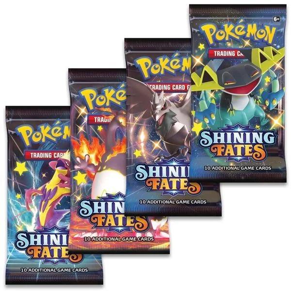 (No Box & Seal) 10 Packs of REPLICA Shining Fates Pokémon TCG Cards - 9 Normal + 1 Special Card per Pack