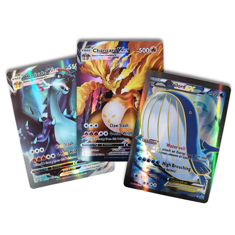 60Pcs Box Pocket Super Rare Monster Card Bundle Vmax GX EX Energy Trainer MEGA Holographic Game Battle Card Kids Toys