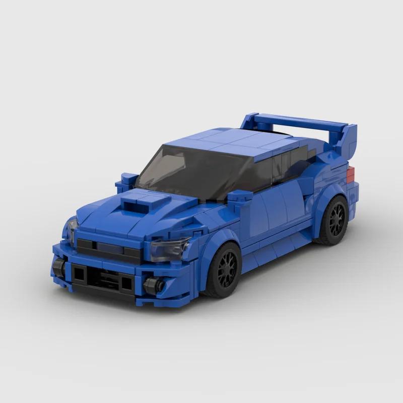 MOC Subaru WRX STI 303pcs racing sports car Vehicle Speed Champion Racer Building Blocks Brick Creative Garage Toys for Boys