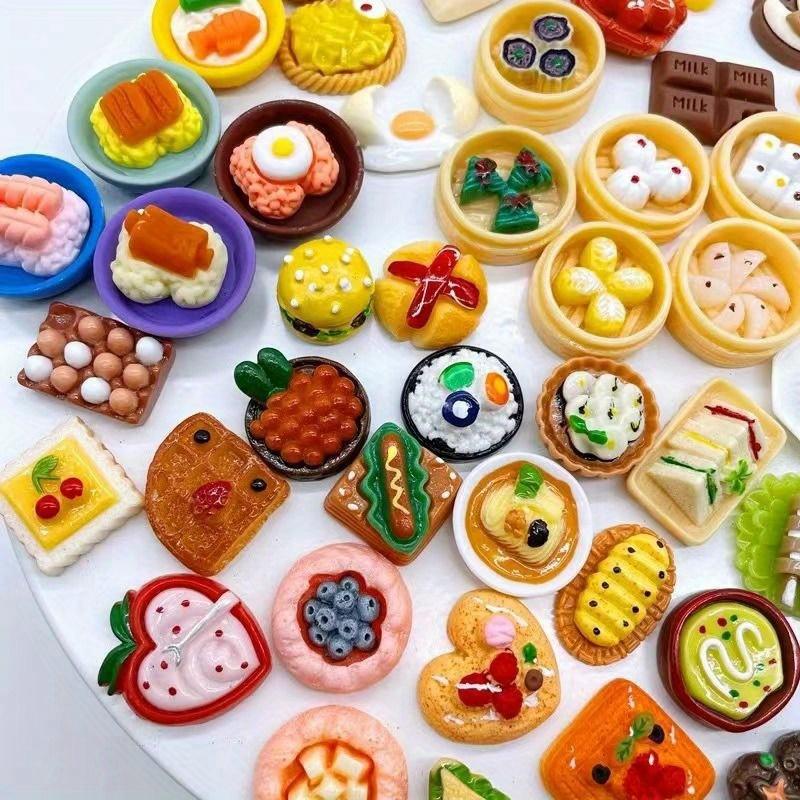 20PCS simulation food play diy resin accessories mixed cream glue DIY mobile phone case refrigerator patch decoration DIY decoration party gift