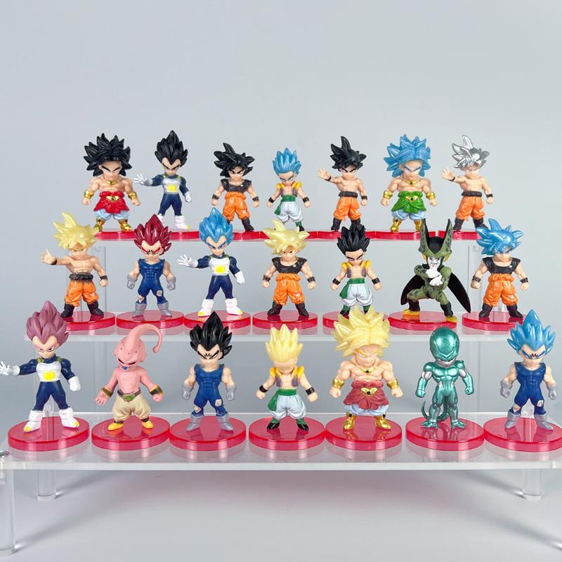 3inch Dragon Goku Gohan Statues Set, Anime Theme Cute Ornaments of Frieza Cell, Cartoon Vegeta Cake Toppers Desk Decorations