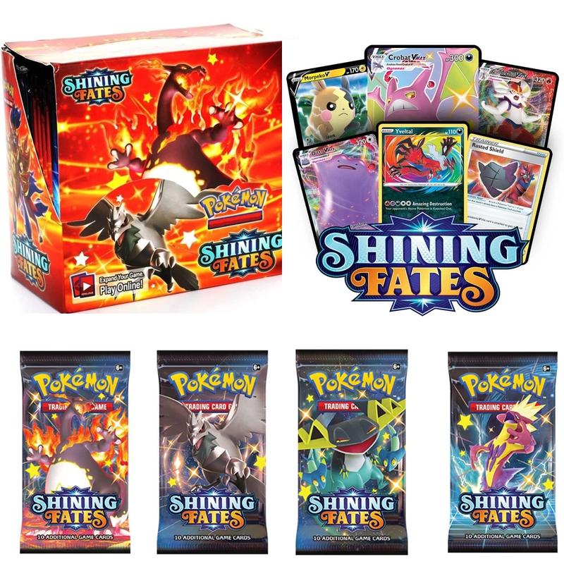 (No Box & Seal) 10 Packs of REPLICA Shining Fates Pokémon TCG Cards - 9 Normal + 1 Special Card per Pack