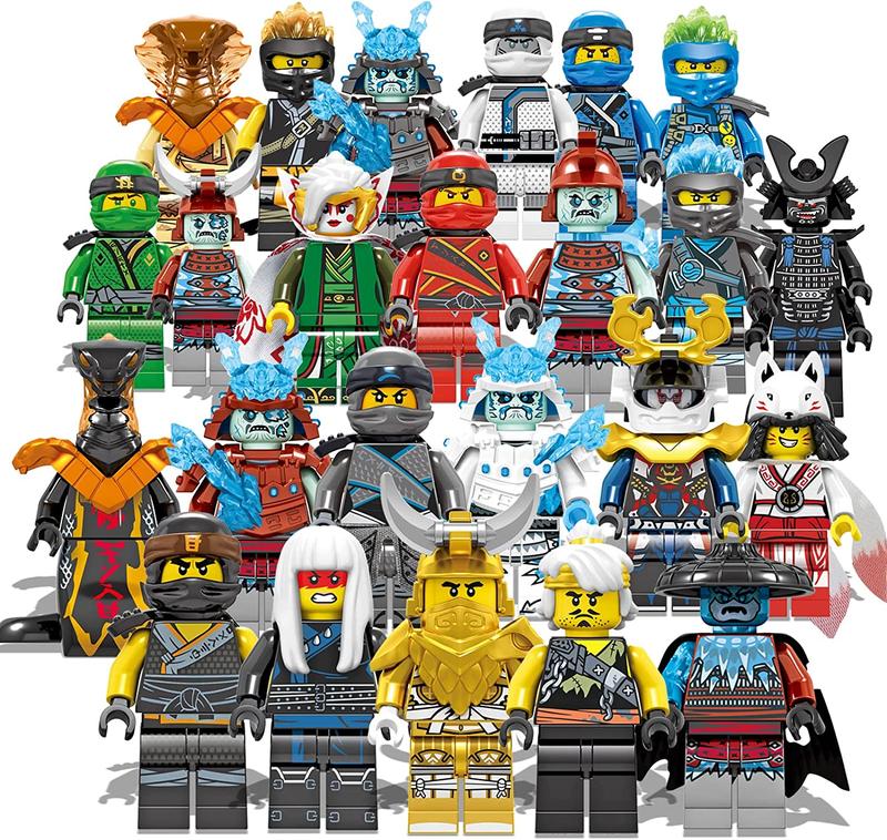 24 Pack Ninja Mini Action Figure Set - Ninjago Anime Movies Fans MiniCharacters Toys with Ninja Weapons