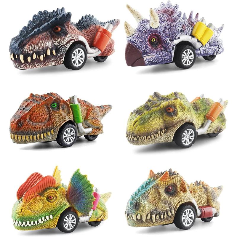 DINOBROS Dinosaur Toys for Kids 3-5, Pull Back Dinosaur Cars for 3 4 5 6 7 Year Old Boys Girls 6 Pack Dino Toys Gifts for Toddlers