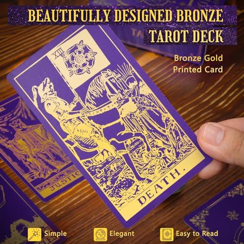 Hihealer 78 Tarot Cards Deck with Guide Book and Linen Carry Bag, Classic Original Tarot Cards for Beginners to Experts, Witchy Gifts for Women