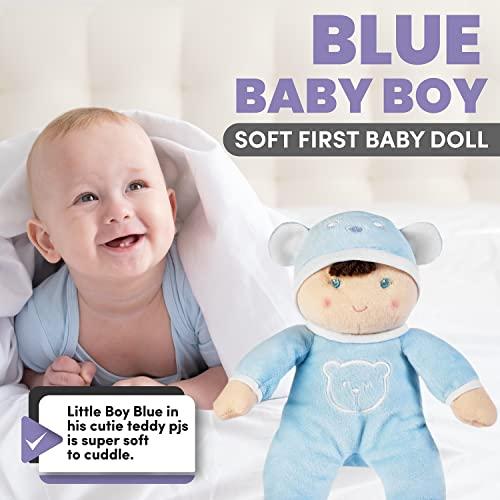 My First Baby Boy Doll in Blue with Rattle